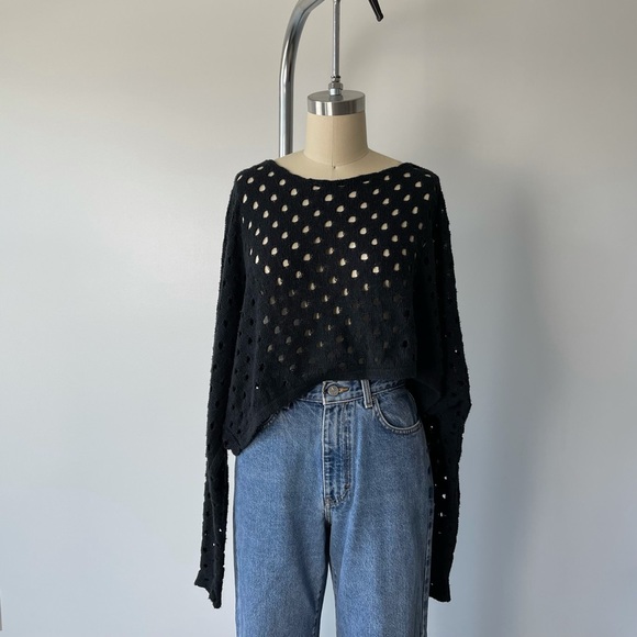 Vintage Y2K Oversized Slouchy Cropped Sweater s m - Picture 3 of 4
